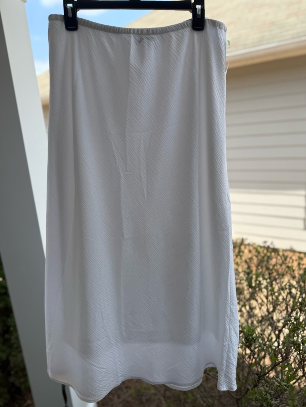 JKLA California White Pique Maxi Skirt Elastic Waist Pull-On Vintage 90s Y2K L
